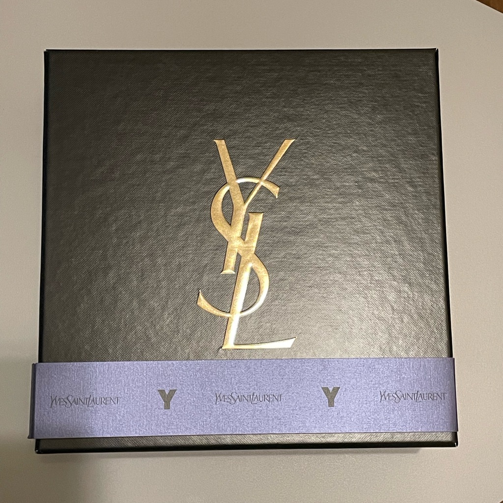 Empty Authentic Ysl Y Cologne  Aftershave Box Black  Gold Logo Gift Box